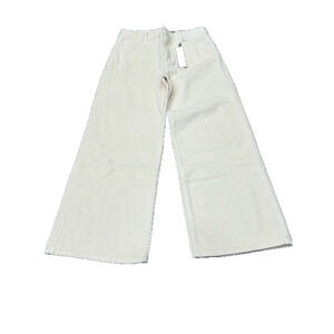NWT Tractr Womens High Rise Wide Leg Jeans Corduroy Stretch Cream Size 4/27